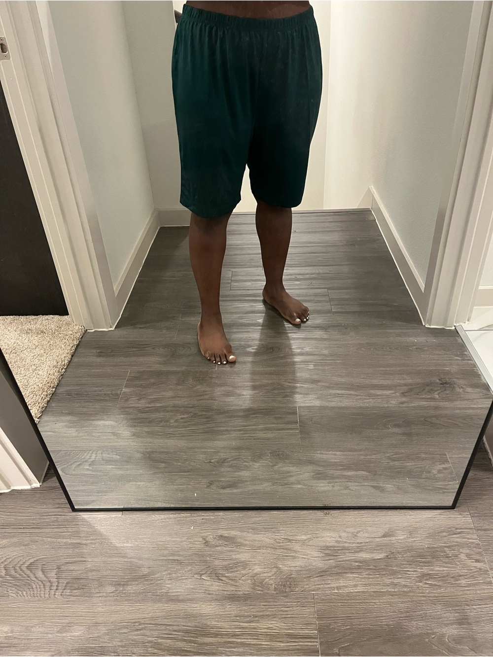 SHEIN Dark Green Elastic Waist Relaxed Shorts